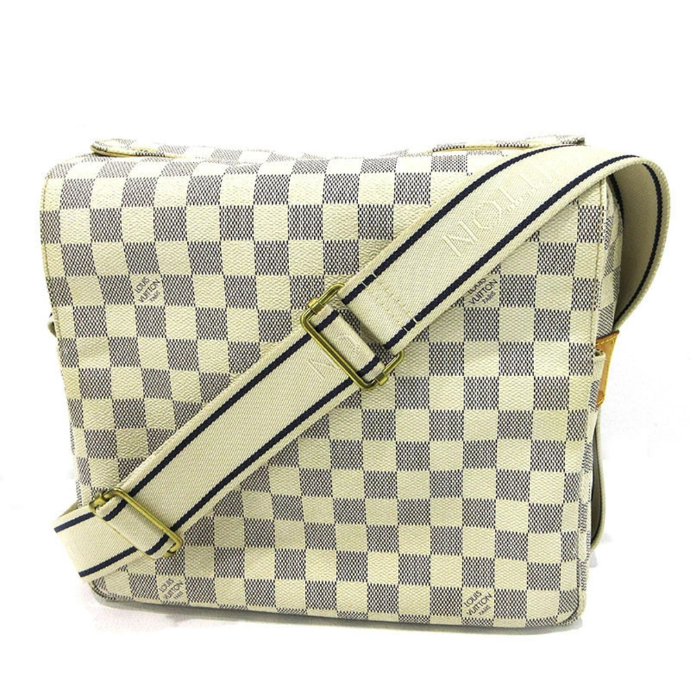 LOUIS VUITTON Damier Azur White Naviglio Shoulder Bag White